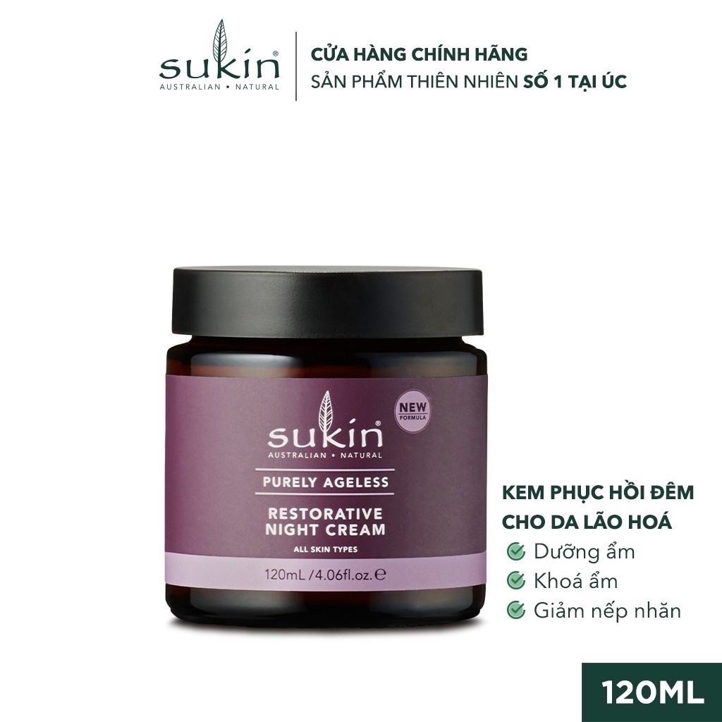 Kem Dưỡng Da Ban Đêm Dành Cho Da Lão Hóa Sukin Purely Ageless Restorative Night Cream 120ml (HSD: 04/08/2024)