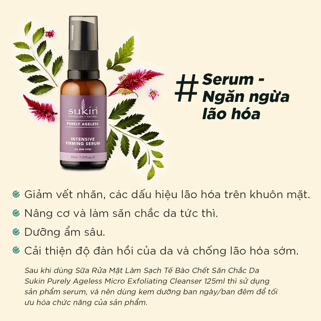 Serum Săn Chắc Da Sukin Purely Ageless Intensive Firming Serum 30ml (HSD: 09/09/2024)