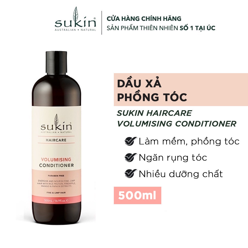 Dầu Xả Làm Phồng Tóc Sukin Haircare Volumising Conditioner 500ml