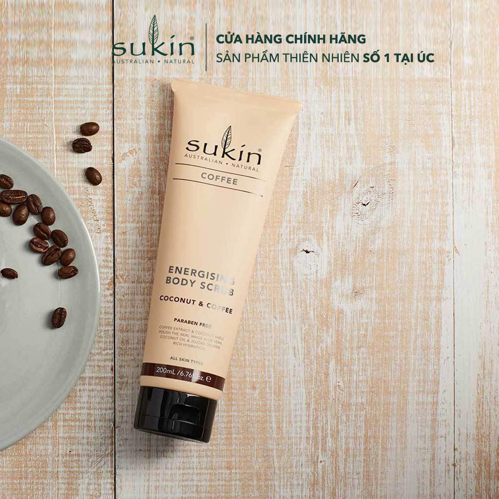 Kem Làm Sạch Tế Bào Chết Cho Cơ Thể Với Cà Phê Và Dừa Sukin Energising Body Scrub 200ml (HSD: 28/07/2024)