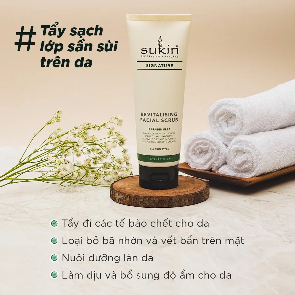 Kem Làm Sạch Tế Bào Chết Da Mặt Sukin Signature Revitalising Facial Scrub 125ml (HSD: 07/06/2024)