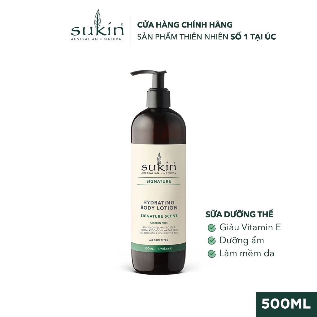 Sữa Dưỡng Thể Sukin Signature Hydrating Body Lotion Signature Scent 500ml (HSD: 23/09/2024)