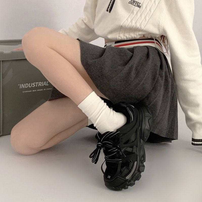 Jiashucheng Vớ Màu Trơn Cổ Cao Vừa Không Xương Dễ Phối Đồ Thời Trang Xuân Hè Cho Nữ