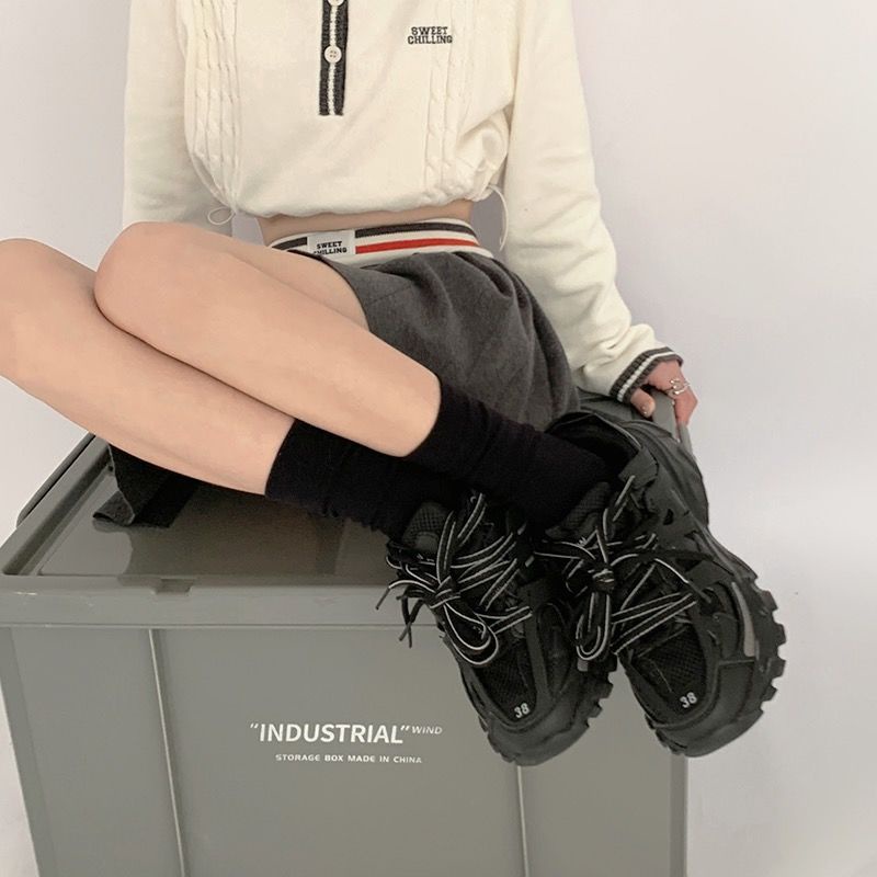 Jiashucheng Vớ Màu Trơn Cổ Cao Vừa Không Xương Dễ Phối Đồ Thời Trang Xuân Hè Cho Nữ