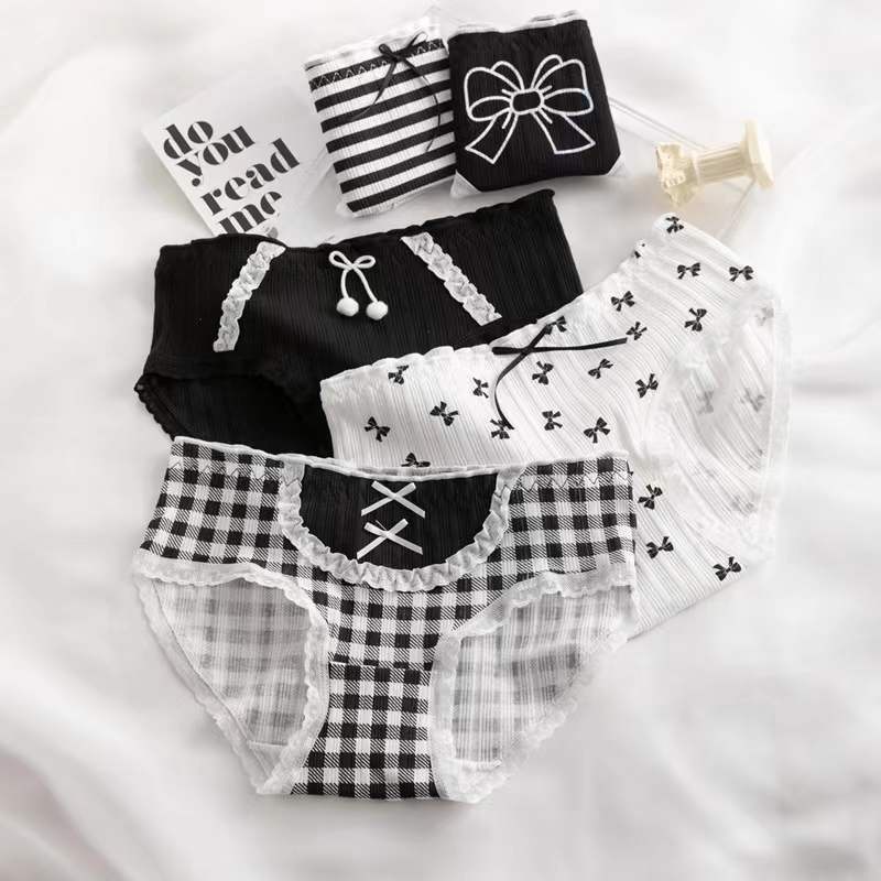 Quần Lót Cotton Nguyên Chất Kháng Khuẩn Không Đường May Lưng Vừa Dễ Thương Quyến Rũ Cho Nữ