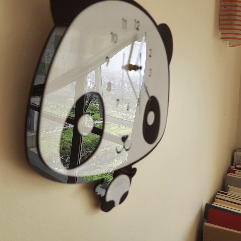 Cathywatch Đồng hồ treo tường dễ thương hình Gấu Trúc kute