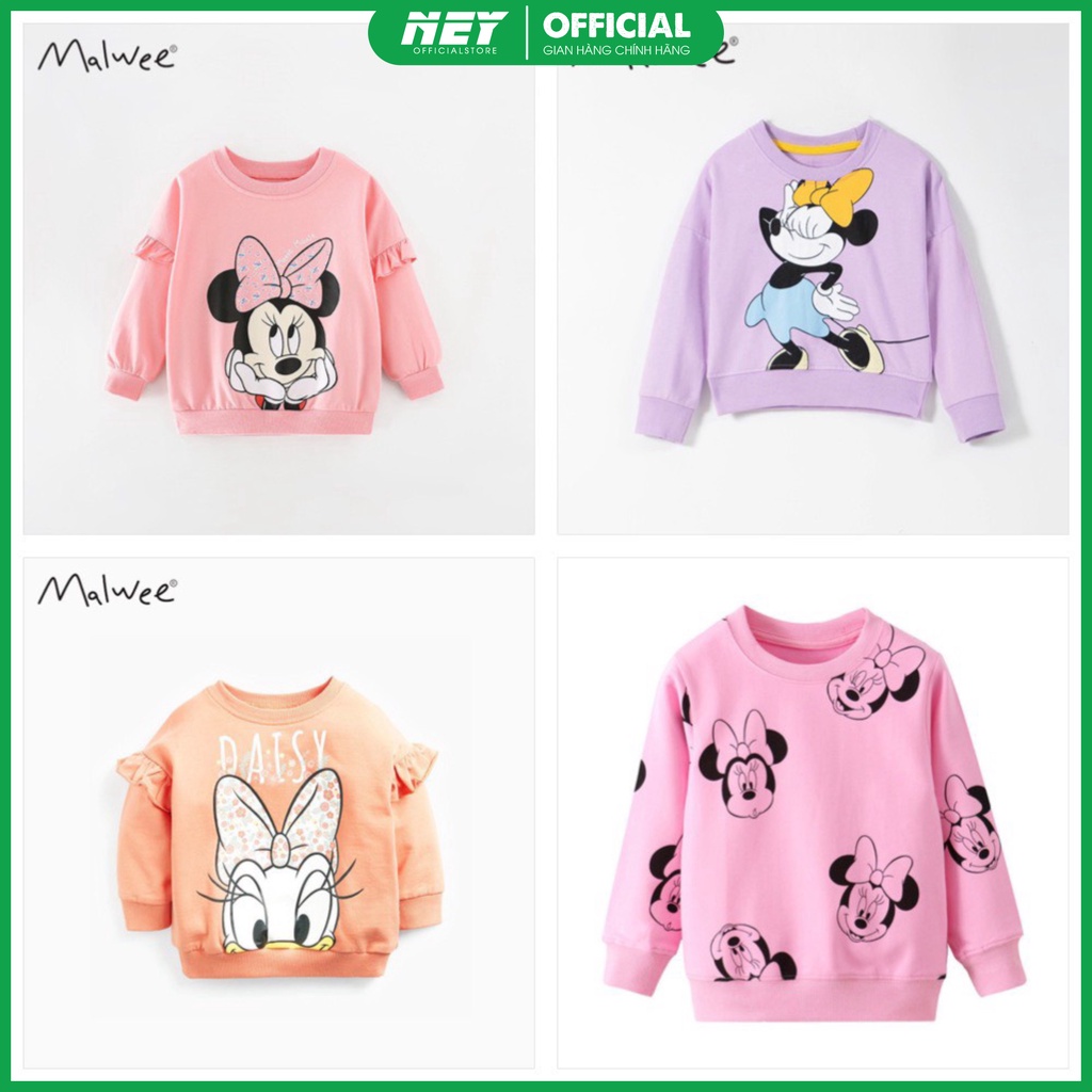 Áo nỉ dài tay bé gái  hình ngộ nghĩnh, dễ thương