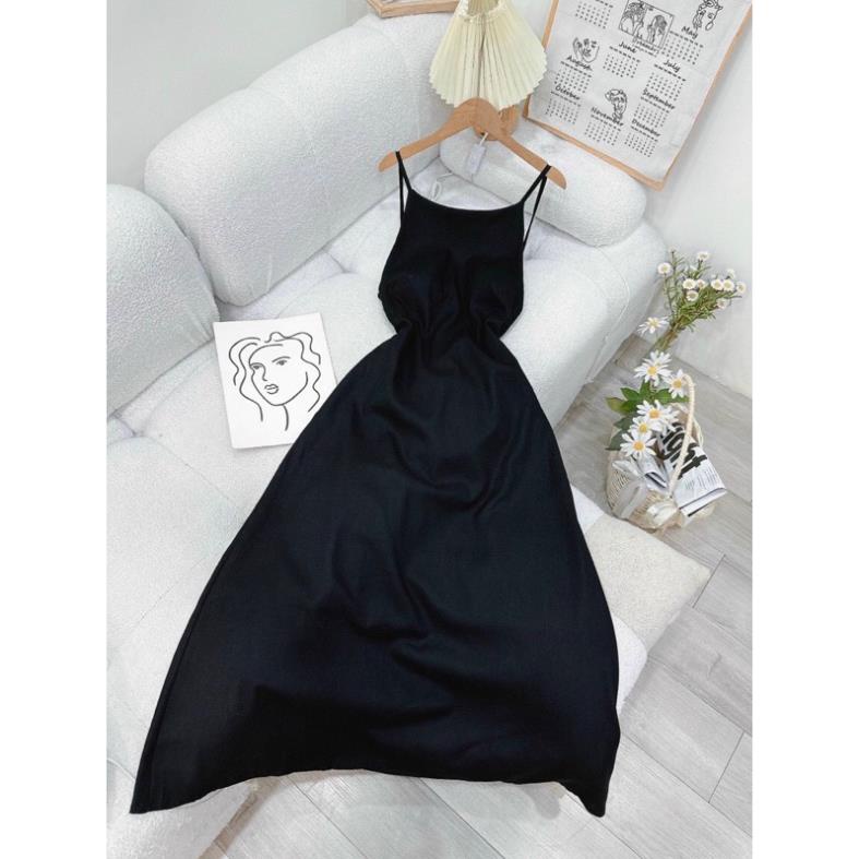 Váy Linen Nữ, Đầm 2 Dây Hở Lưng Dáng Dài Chất Vải Cao Cấp Form Dáng Rộng Rãi, Đi Biển, Dạo Phố Siêu Xinh.