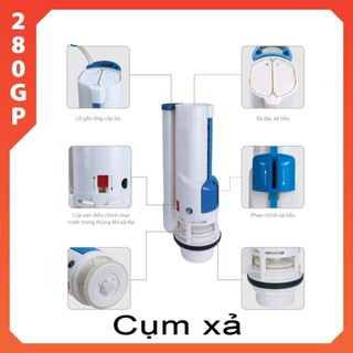 VAN XẢ BỒN CẦU KÉT RỜI 2 KHỐI - BỘ XẢ BỒN CẦU KÉT RỜI 2 NÚT NHẤN