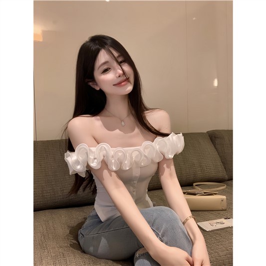 Áo Ống Ngắn Sát Nách Cổ Phẳng Kiểu Pháp Gợi Cảm Thời Trang Mùa Hè Cho Bạn Gái