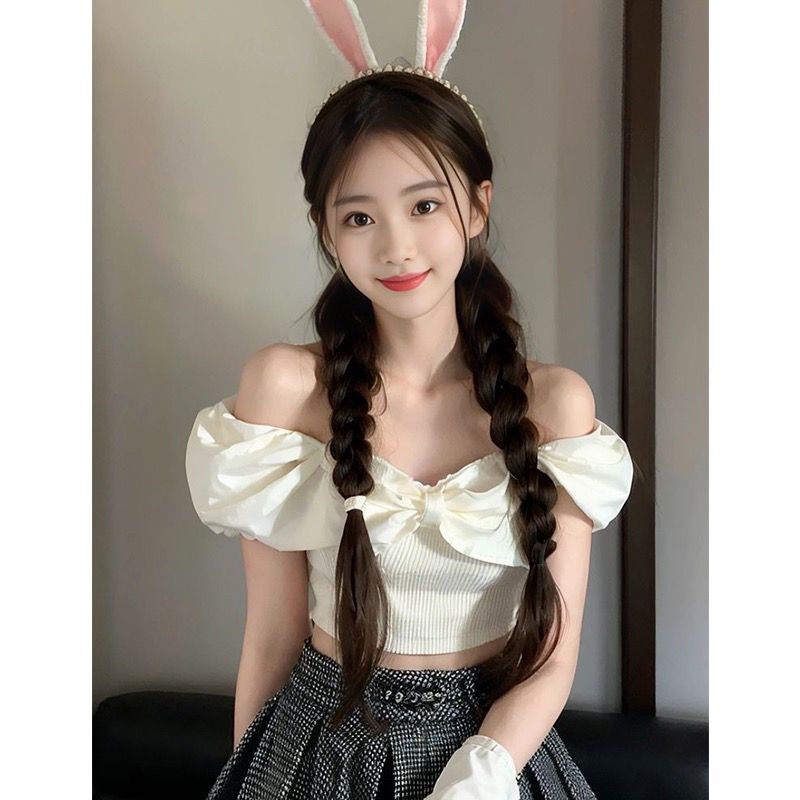 Áo Ống Ngắn Trễ Vai Mùa Hè Kiểu Dáng Ngọt Ngào Gợi Cảm Phong Cách Jiashucheng Kiểu Mới Cho Nữ