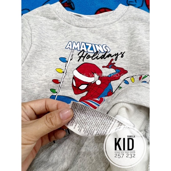 Set áo nỉ kèm khăn choàng  spiderman dư xịn bé trai