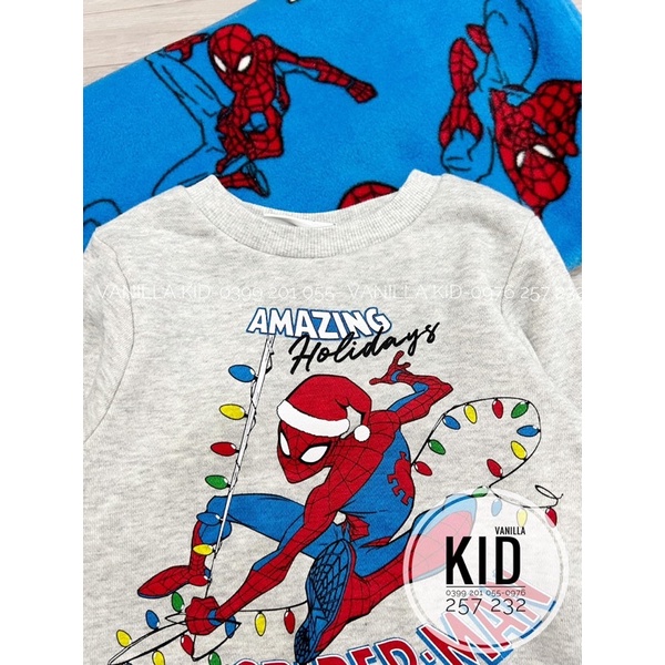 Set áo nỉ kèm khăn choàng  spiderman dư xịn bé trai