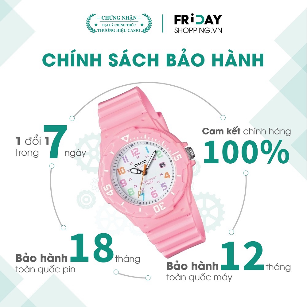 Cathywatch Đồng hồ Casio nữ chính hãng LRW-200H-4B2VDF dây cao su