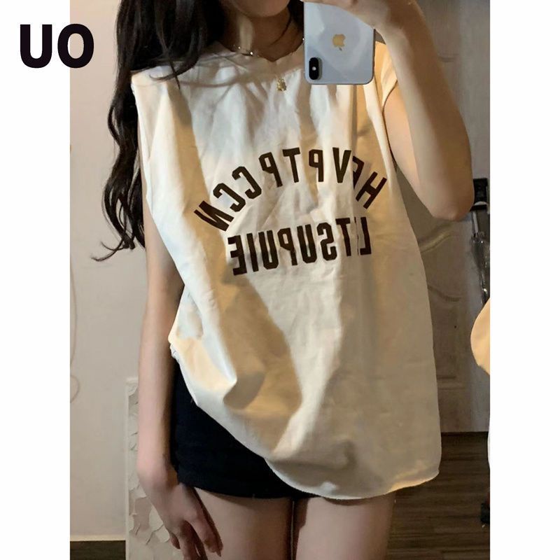 Áo Thun Thể Thao 100% Không Tay Phong Cách Đường Phố Mỹ Cho Nữ