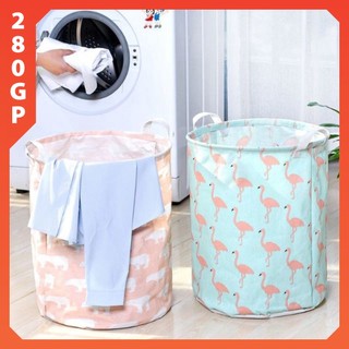 Sọt vải đựng đồ quần áo, giỏ vải tròn đựng đồ chơi trẻ em chất liệu chống thấm