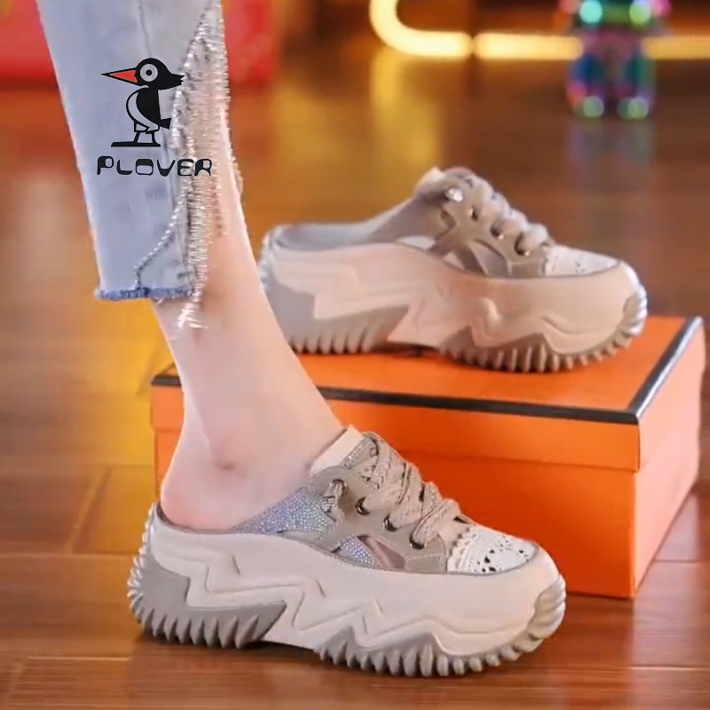 Dép Sandal Đế Dày Phối Lưới Thoáng Khí Đính Đá Thời Trang Mùa Hè Mới Cho Nữ