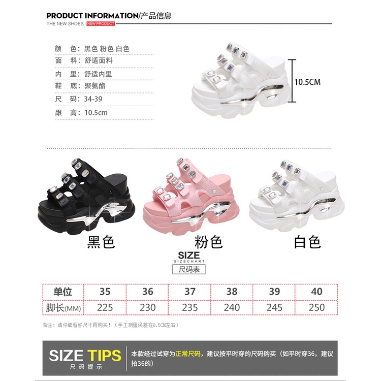 Dép Sandal Đế Xuồng Dày 10cm Đính Đá Thời Trang Mùa Hè 2023 Cho Nữ