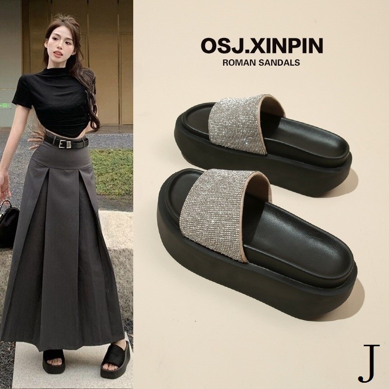 Dép Sandal Đế Xuồng Dày Dặn Phong Cách Thời Trang Châu Âu 2023 Mới