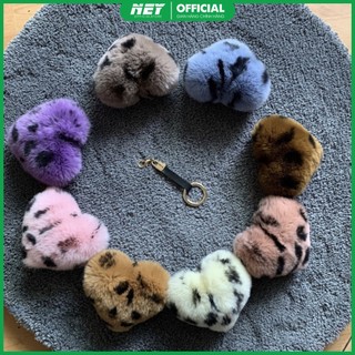 Phụ kiện túi/ Móc khóa TRÁI TIM bông siêu cute, lông siêu mịn (HÀNG LOẠI 1)