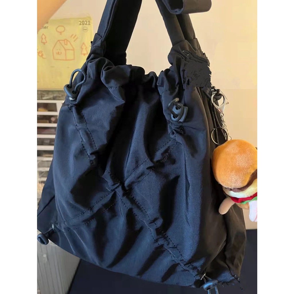 Hàng Có Sẵn! Hàng Có Sẵn!Panben Funben Túi Đeo Vai Bằng Vải Nylon Dây Rút Một Bên Vai Sức Chứa Lớn Có Tua Rua Tự Làm Thủ Công Mùa Hè