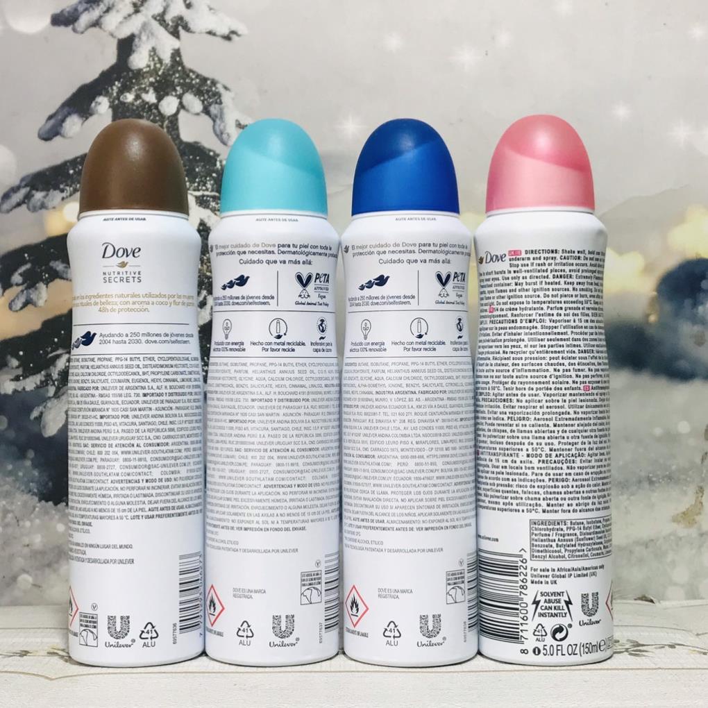 Xịt khử mùi toàn thân Dove 150ml USA