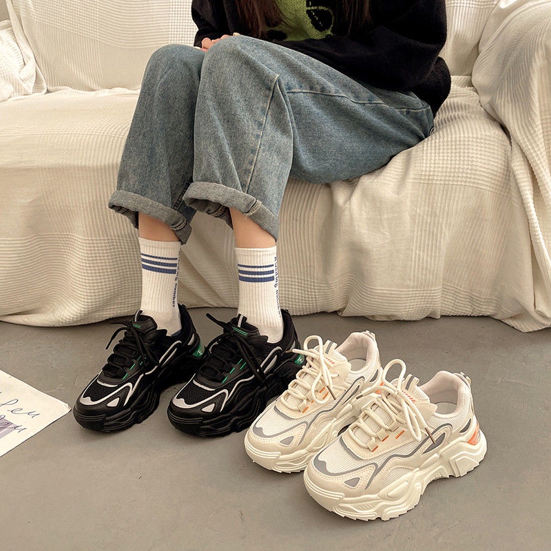 Giày Thể Thao Đế Dày Siêu Nhẹ Phối Lưới Thoáng Khí Thoải Mái Thời Trang Xuân Thu Cho Nữ