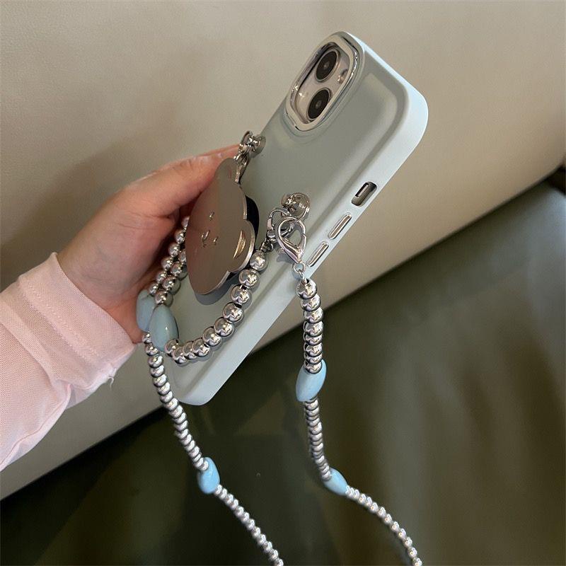Ốp Điện Thoại Màu Xanh Dương Họa Tiết Chú Gấu Dễ Thương Cho Iphone 14Promax 13