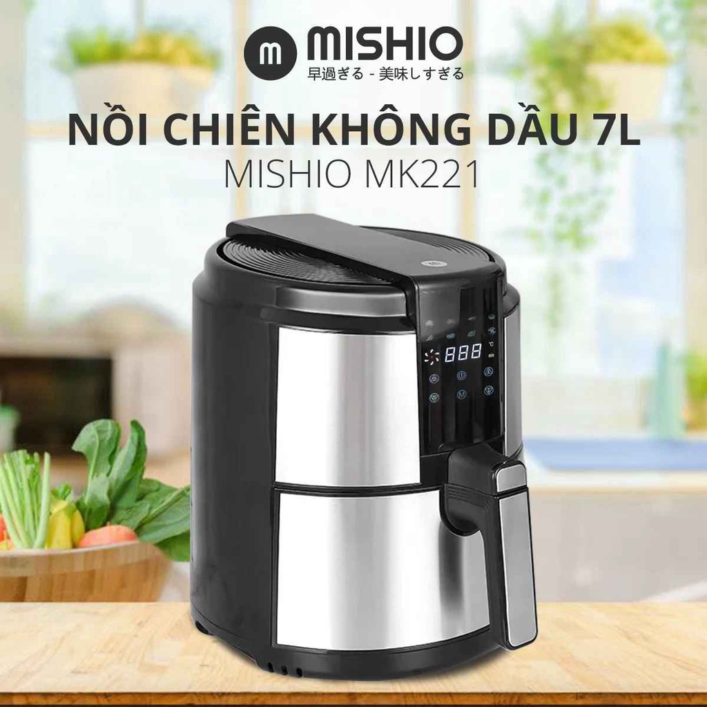 Nồi Chiên Không Dầu Mishio MK221 5 Lít - Thiết Kế Việt Nam, Sản Xuất Trung Quốc