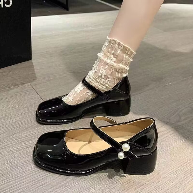 Giày nữ lolita thô và retro Pháp Mary Jane