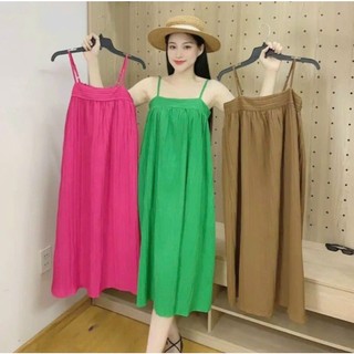 Váy hai dây đũi gân có chun sau, chỉnh dây V58