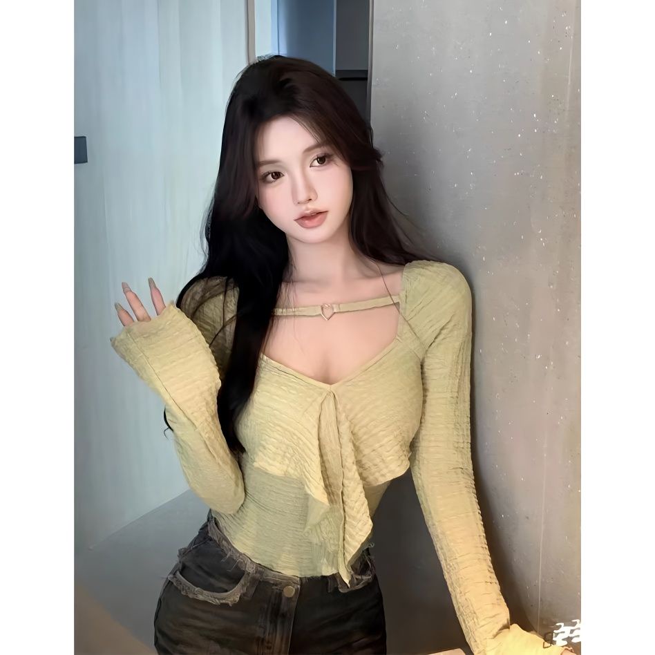 Jiashucheng Áo Sơ Mi Dài Tay Trễ Vai Cao Cấp Thời Trang Mùa Xuân Thu Dành Cho Nữ