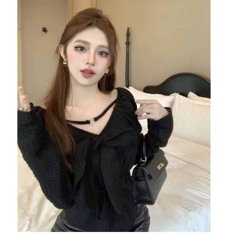 Jiashucheng Áo Sơ Mi Dài Tay Trễ Vai Cao Cấp Thời Trang Mùa Xuân Thu Dành Cho Nữ