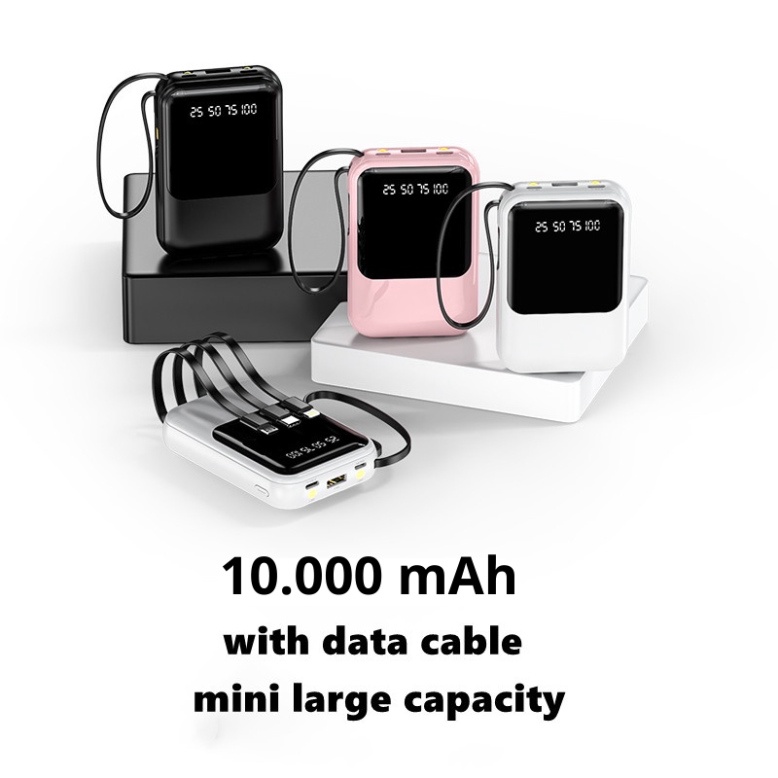 Pin Sạc Dự Phòng Baese 10000mah Tích Hợp Dây Sạc IP/TypeC Màn Hình LED