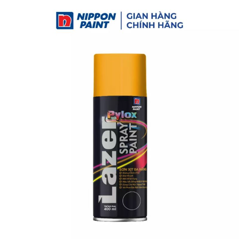 Sơn xịt Nippon Pylox Lazer màu vàng cam mã 31 - 400ML