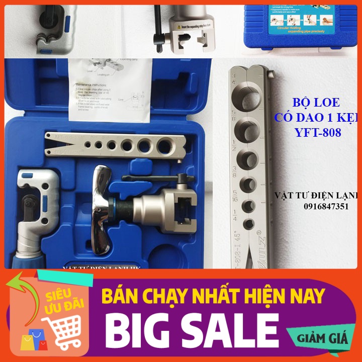 Sale sốc BỘ LÃ - LOE ỐNG ĐỒNG LỆCH TÂM YFT-808 1 KẸP kèm DAO CẮT  sieure