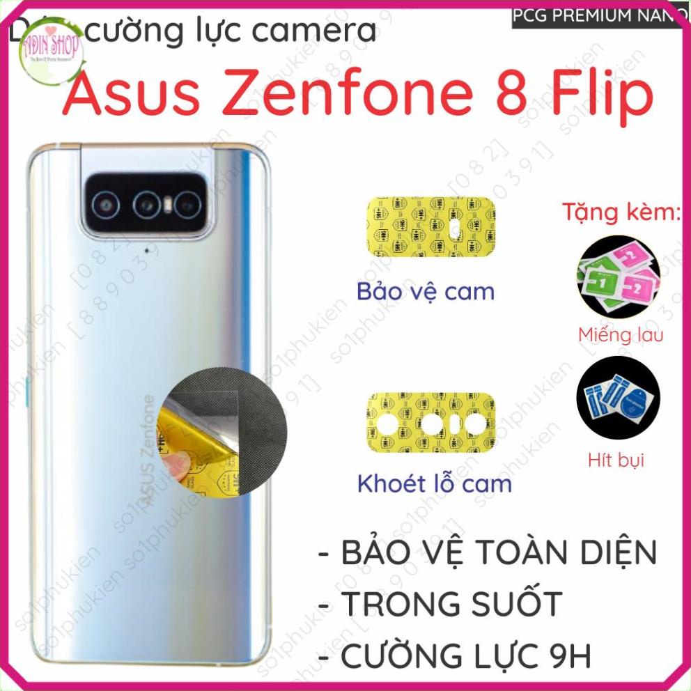 (mua 1 tặng 1) Dán cường camera Asus Zenfone 8 Flip nano siêu bảo vệ, trong suốt chụp hình siêu đẹp