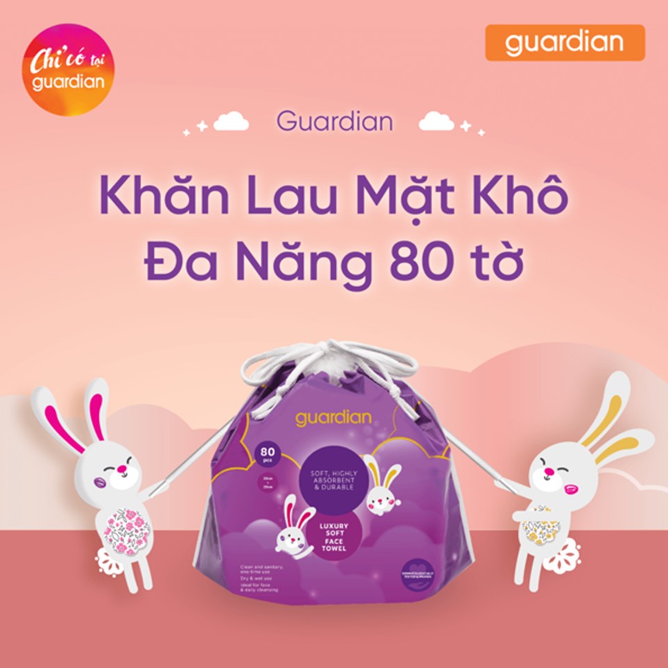 Khăn Lau Mặt Khô Đa Năng Guardian Face Towel 80 Tờ | BigBuy360 - bigbuy360.vn