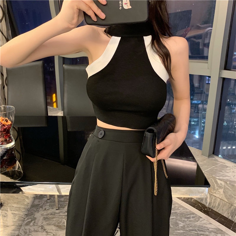 Jiashucheng Áo Hai Dây Ôm Dáng Màu Sắc Thời Trang Mùa Hè Quyến Rũ Cho Nữ