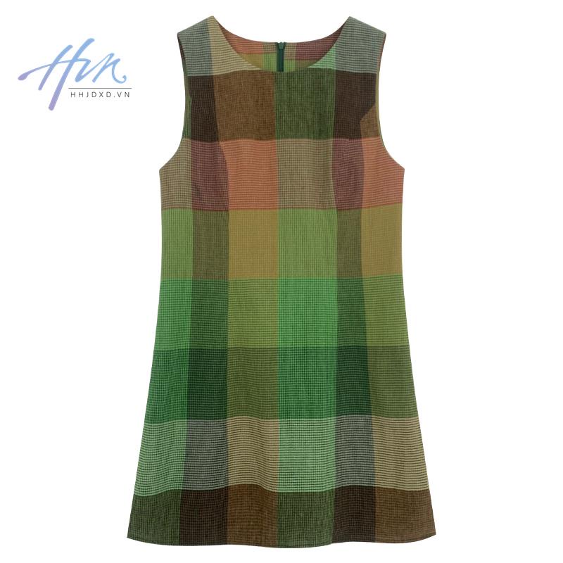 Đầm Ngắn Ôm Dáng Họa Tiết Kẻ Sọc Màu Xanh Lá Cổ Điển Phong Cách Hàn Quốc Thời Trang Mới 2023
