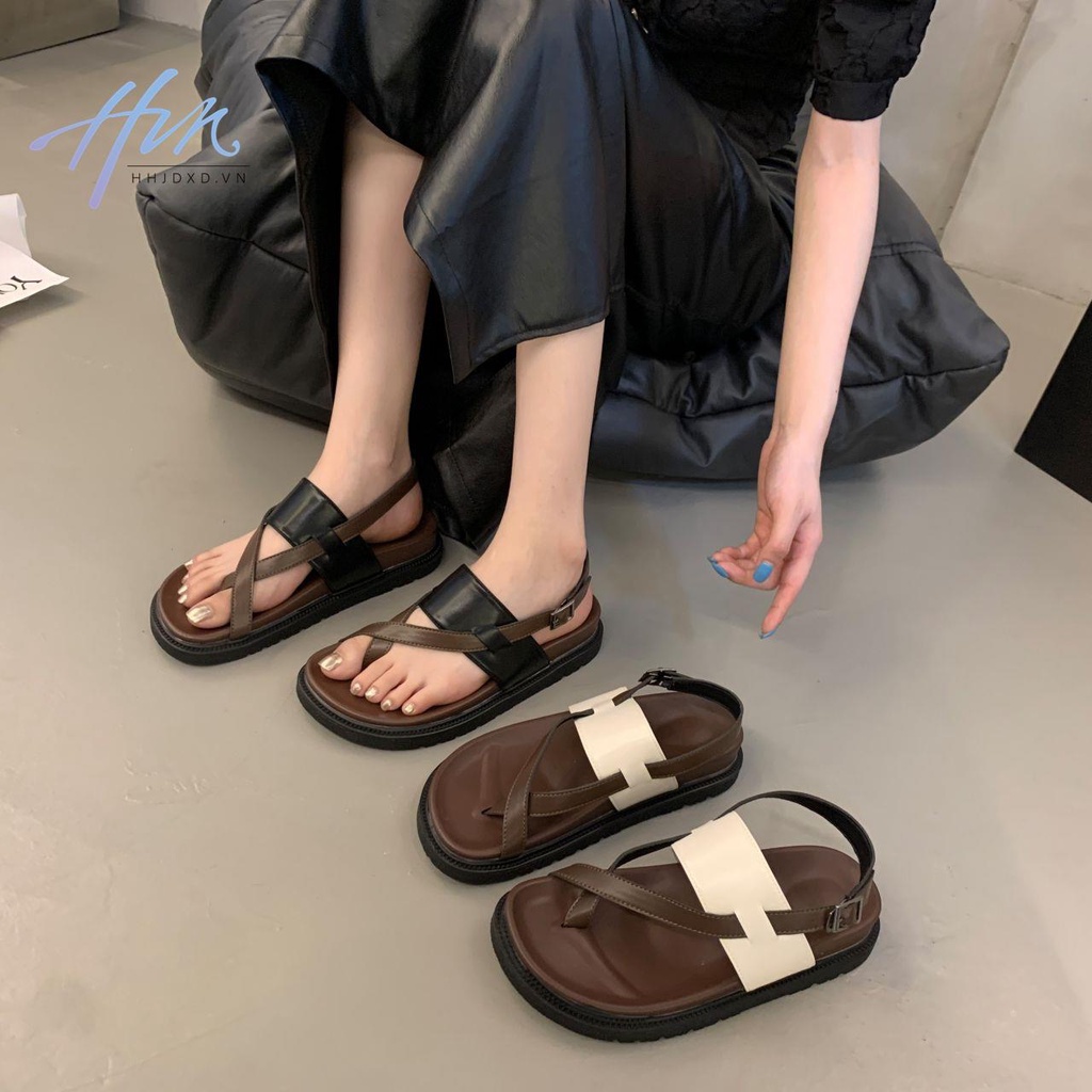 Giày Sandal Mềm Đế Bằng Phong Cách Retro Pháp Thời Trang Xuân Hè 2023 Cho Nữ
