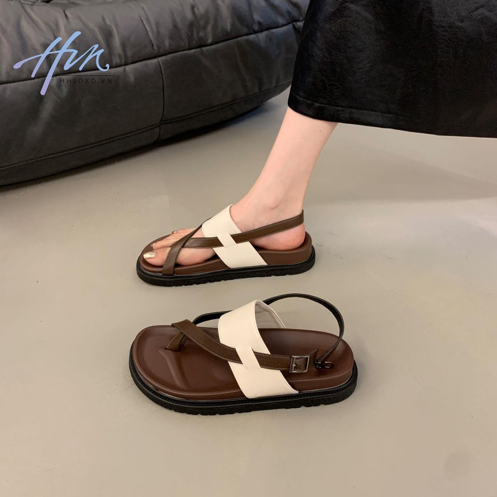 Giày Sandal Mềm Đế Bằng Phong Cách Retro Pháp Thời Trang Xuân Hè 2023 Cho Nữ