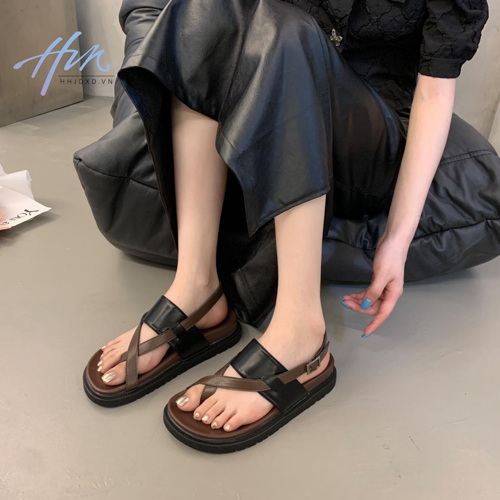 Giày Sandal Mềm Đế Bằng Phong Cách Retro Pháp Thời Trang Xuân Hè 2023 Cho Nữ