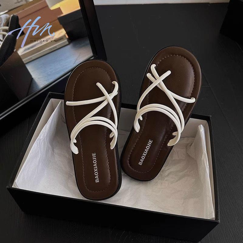 Dép Sandal Hở Ngón Đế Bằng Quai Chéo Thời Trang Mùa Hè Hàng Mới 2023 Dành Cho Bạn Nữ