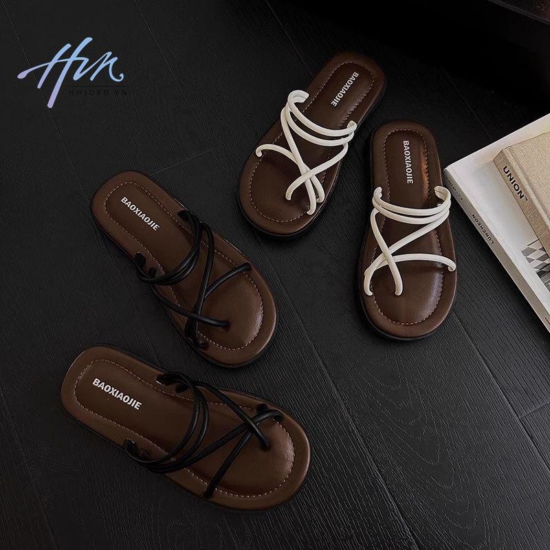 Dép Sandal Hở Ngón Đế Bằng Quai Chéo Thời Trang Mùa Hè Hàng Mới 2023 Dành Cho Bạn Nữ