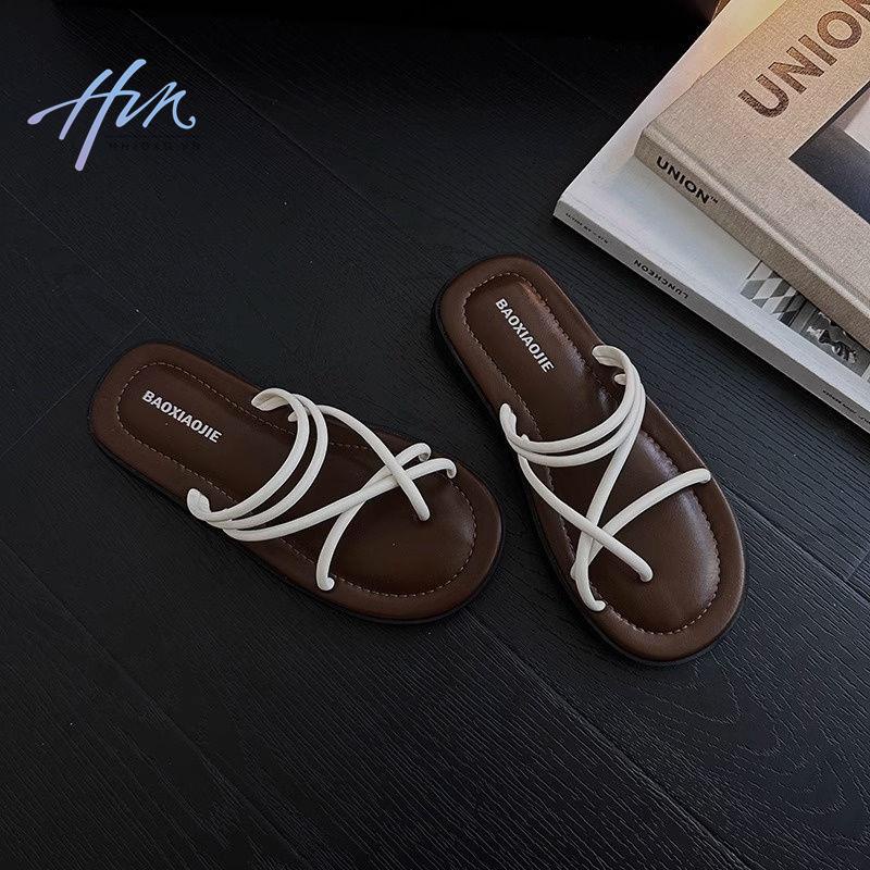 Dép Sandal Hở Ngón Đế Bằng Quai Chéo Thời Trang Mùa Hè Hàng Mới 2023 Dành Cho Bạn Nữ