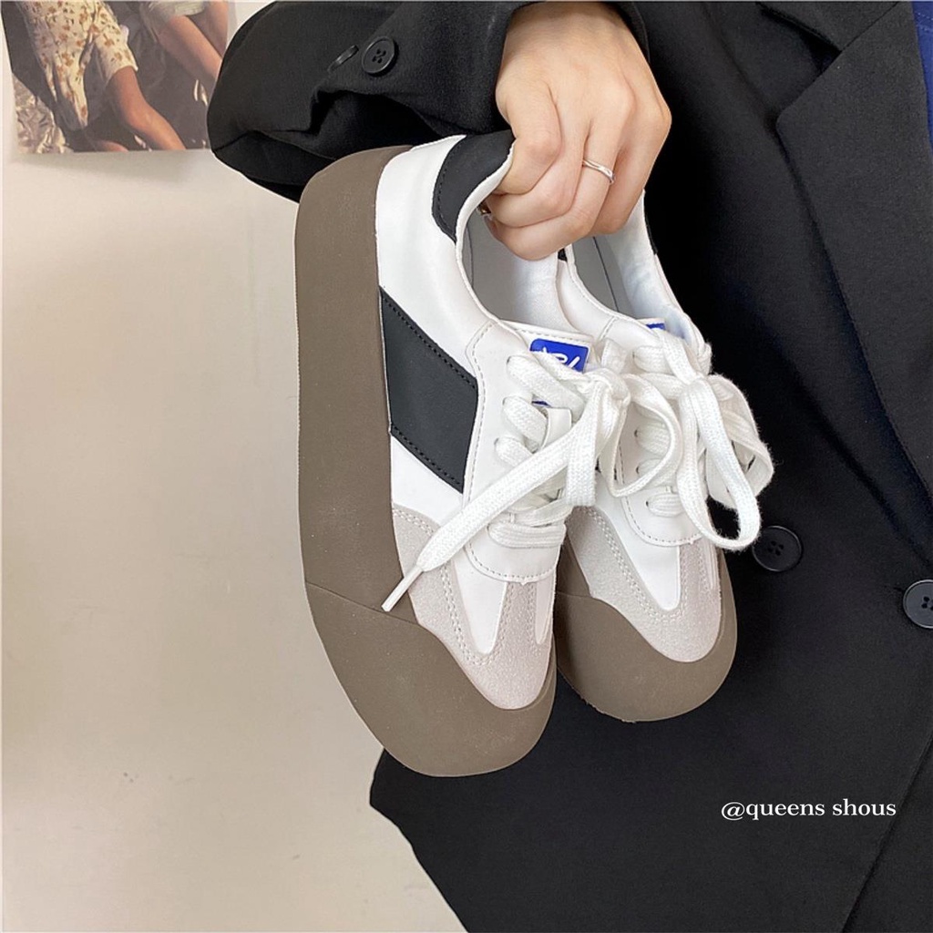Giày Thể Thao Đế Bằng Màu Trắng Phong Cách Mới Mùa Hè Cho Nữ