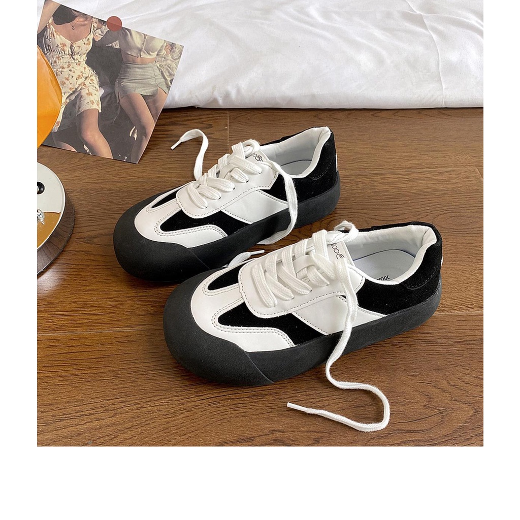 Giày Thể Thao Đế Bằng Màu Trắng Phong Cách Mới Mùa Hè Cho Nữ