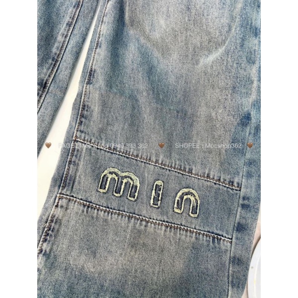 Quần jeans suông chữ M hàng QCL1