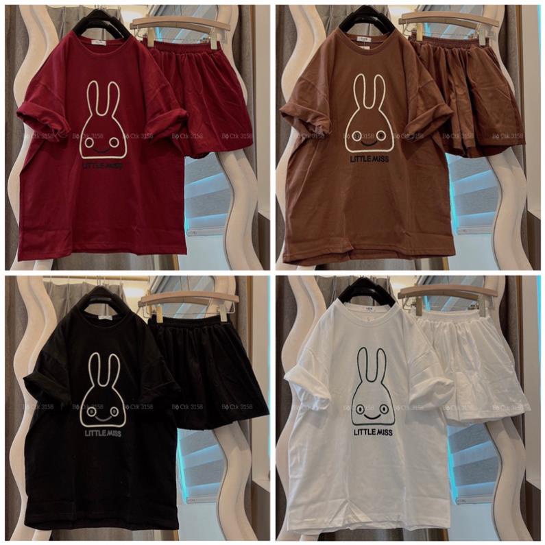 Sét Bộ Đùi Nữ Form Rộng Cotton Khô 3158 In Hình Thỏ LITTLE